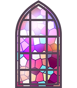  stained glass windows.