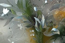 Floral-patterened window film.