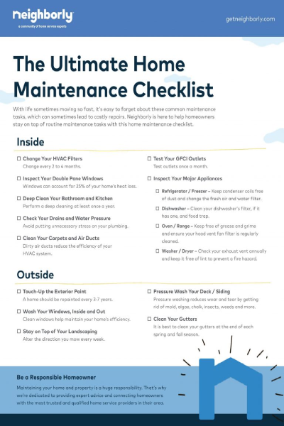 Neighborly maintenance checklist.