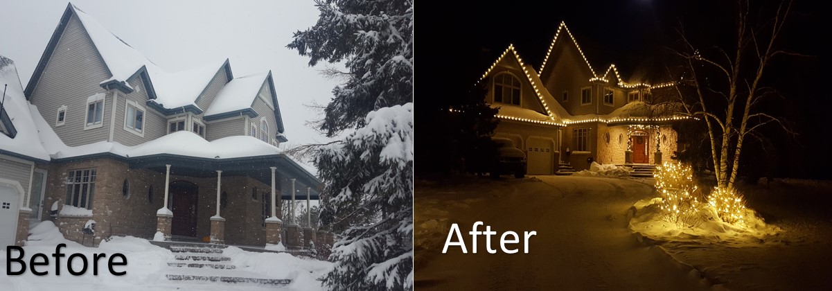 Before and after holiday lighting