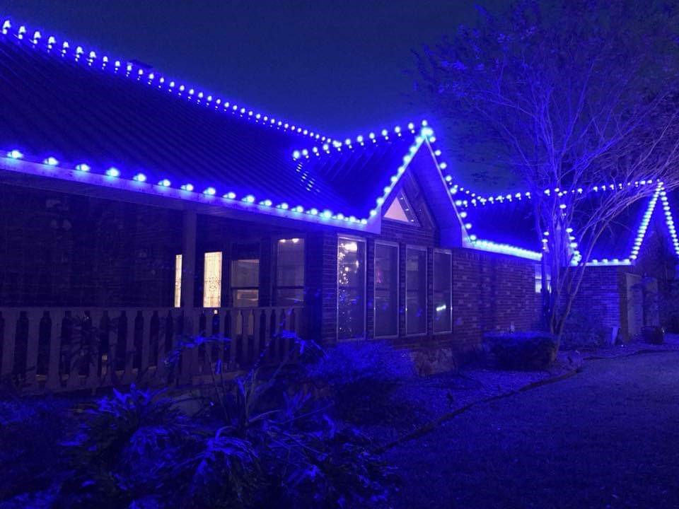 Blue Holiday Lighting