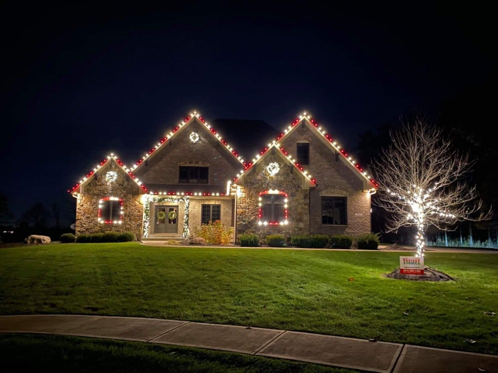 Candy cane holiday lights