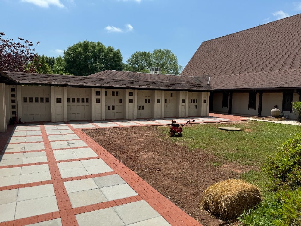 A close up look at the brick and paver work for our customer's church columbarium renovation.