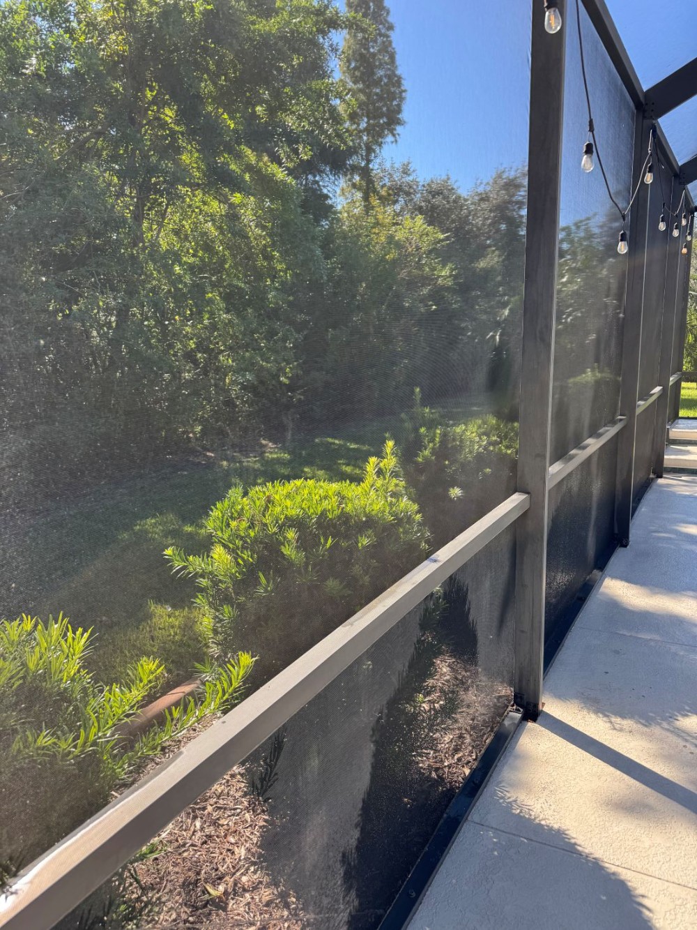 Clean pool cage screen