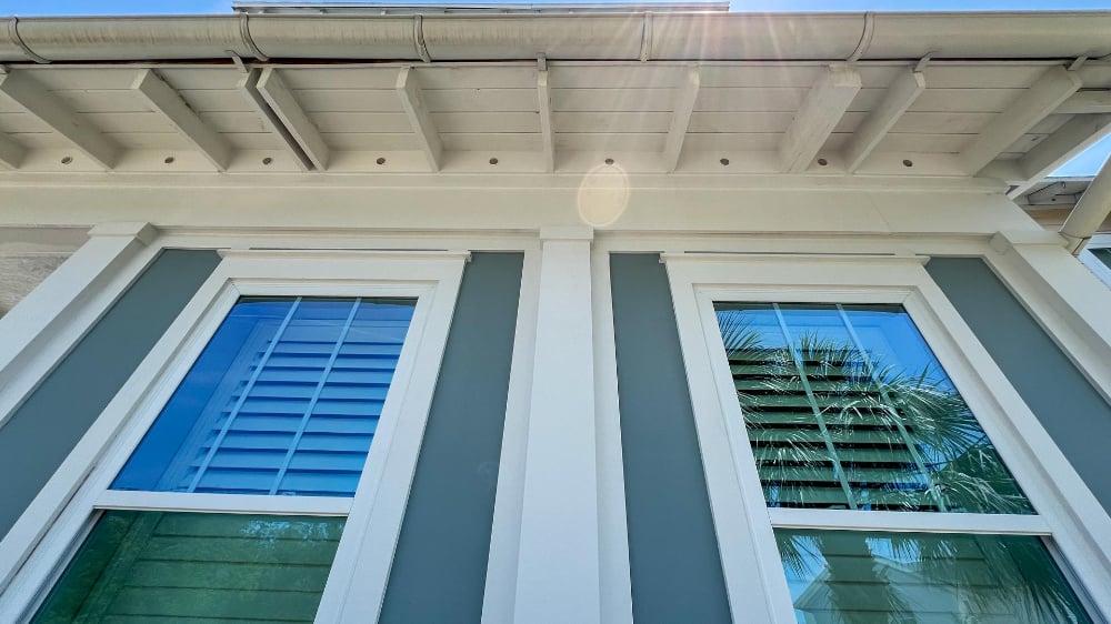 Clean eaves after a house wash.
