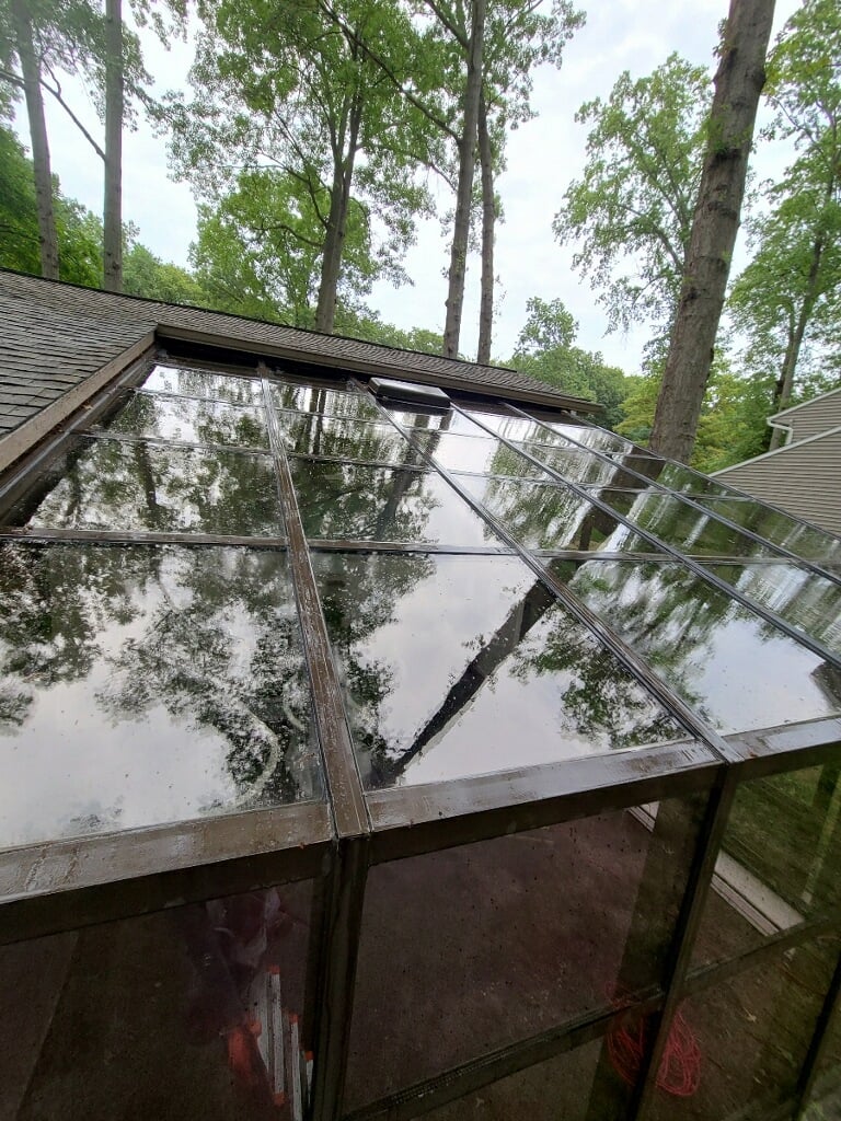 Close View of Sunroom Glass