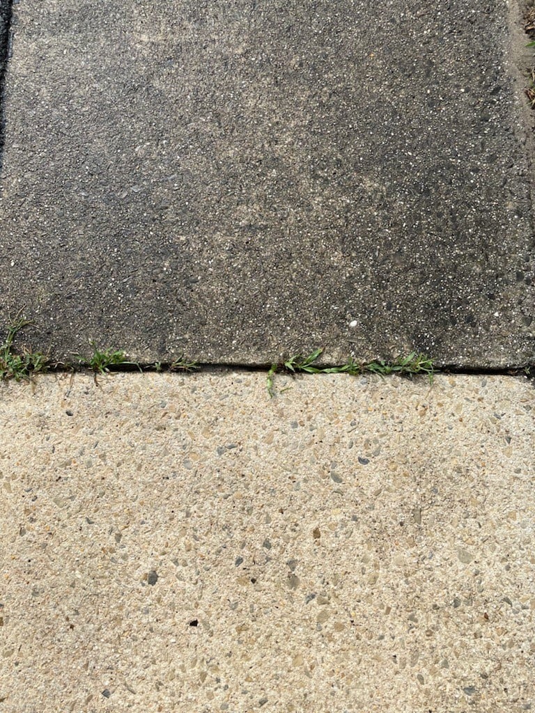 this is a before and after concrete cleaning