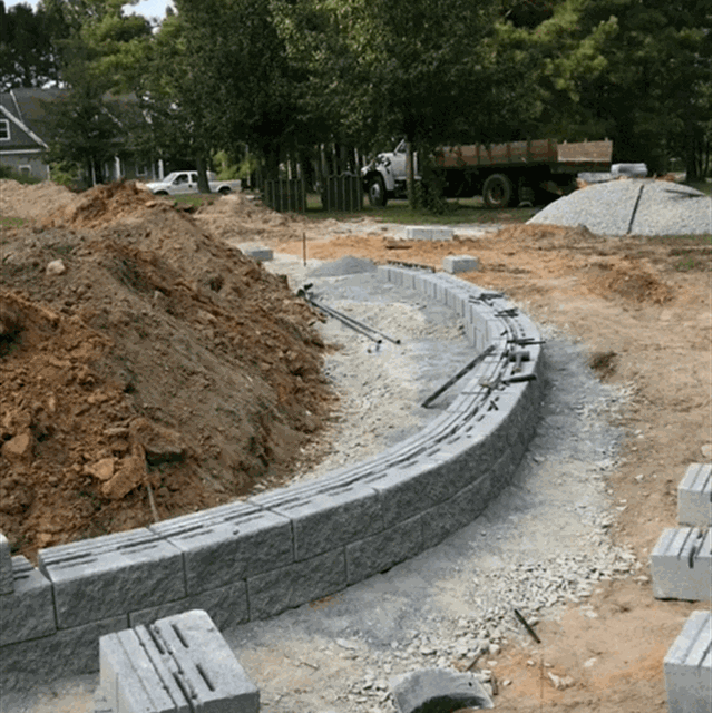 Construction of garden landscape.