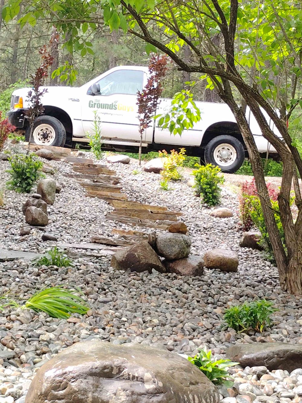Flagstone Walkway with Native Plants