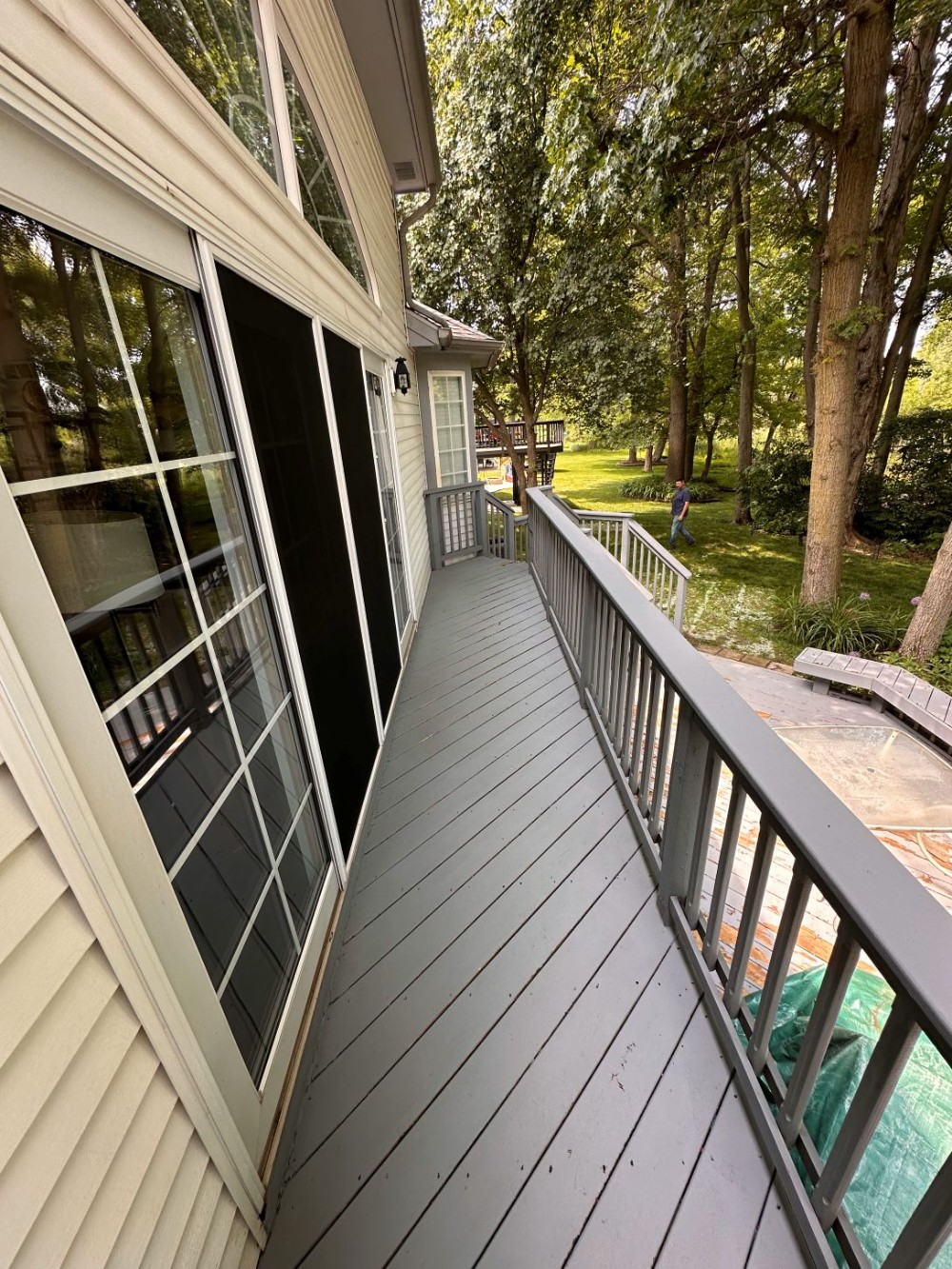 Deck patio pressure wash after