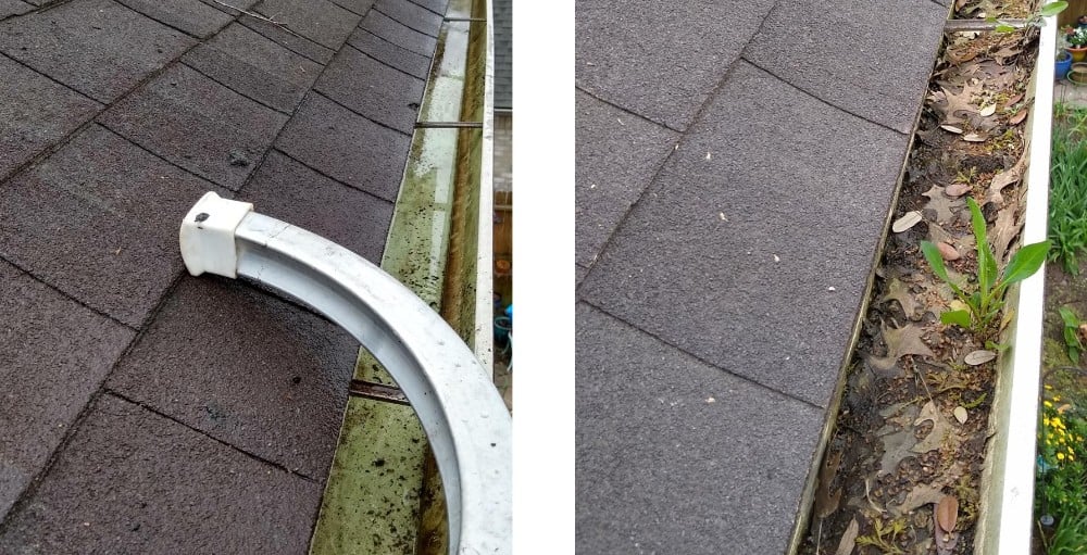 Gutter Clean Out - Before and After