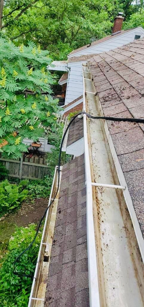 Gutter cleaning after