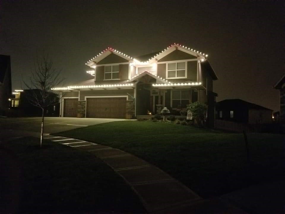 Holiday Lighting on two story house