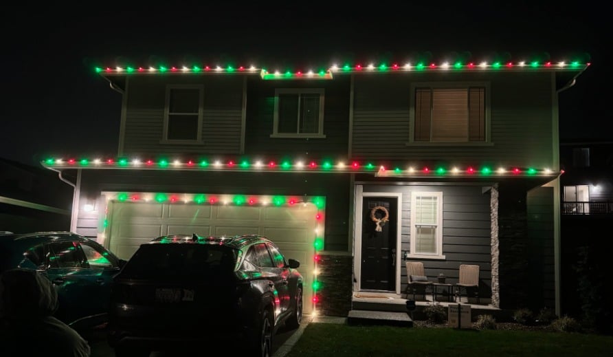 Holiday Lights: Red Green & White