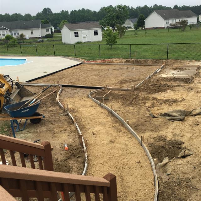 Landscaping works done on a backyard.