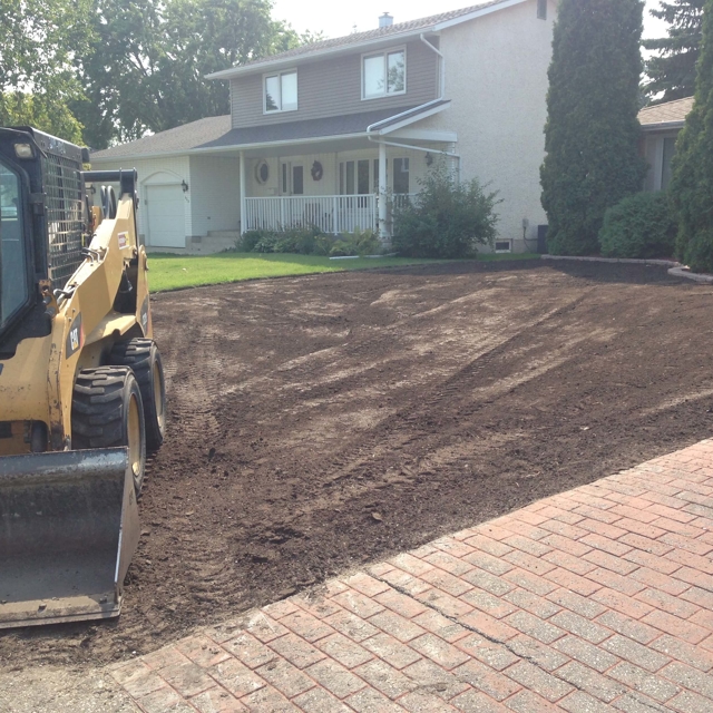 Leveling the ground for lawn
