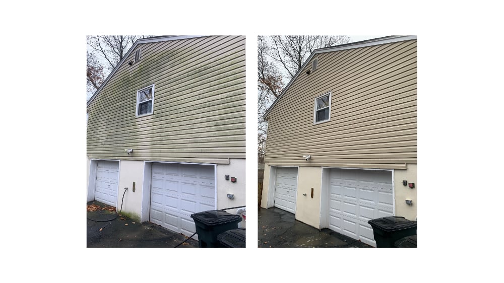 Pressure, wash, clean, dirty, algae, mold, stain, house, stone, pavers, driveway, walkway, garage, siding, brick