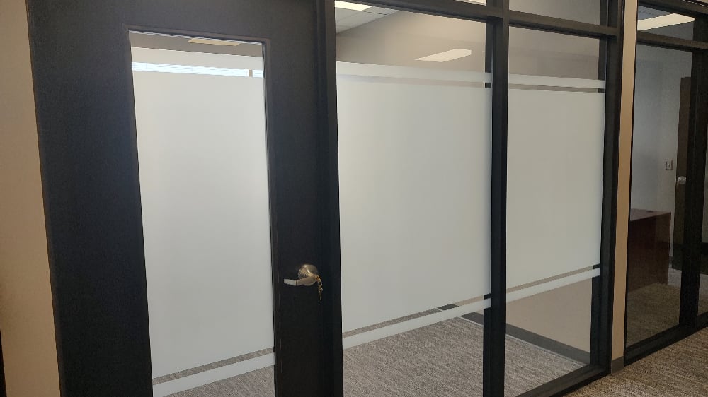 Office Privacy Window Tint Installed