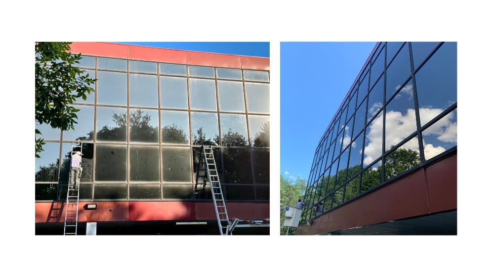 Commercial, building, dirty, clean, windows