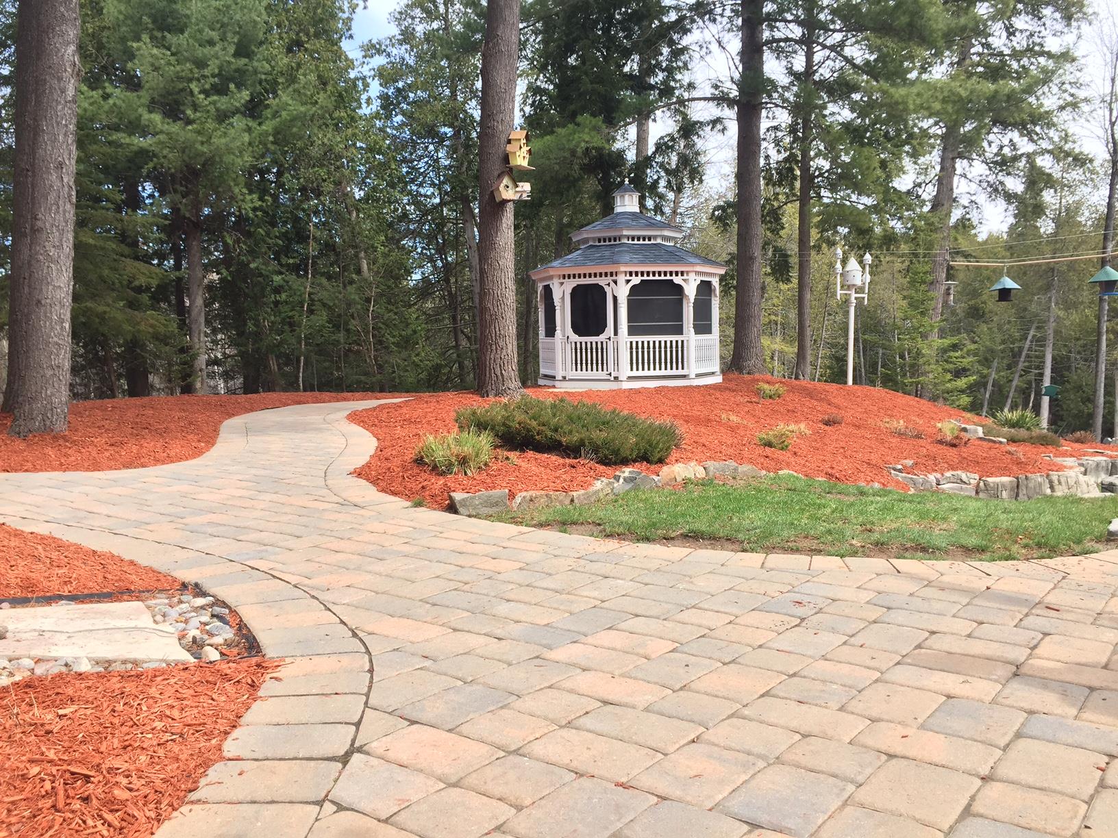 Pathway leading to gazebo 