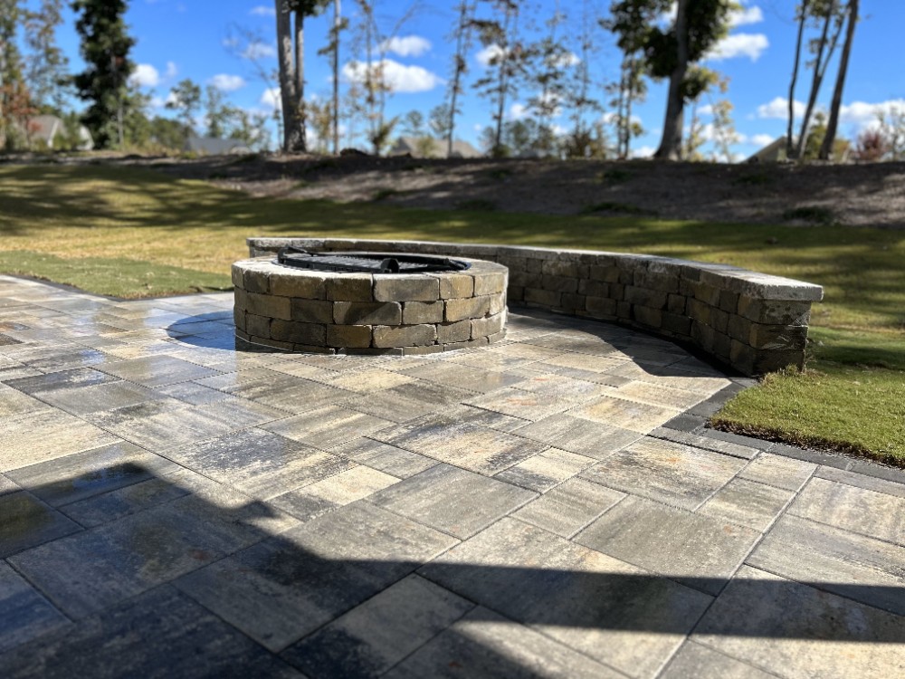 Patio, Fire Pit and Seat wall
