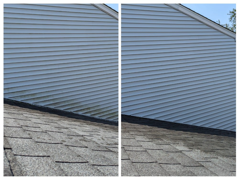 Pressure Wash above roofline