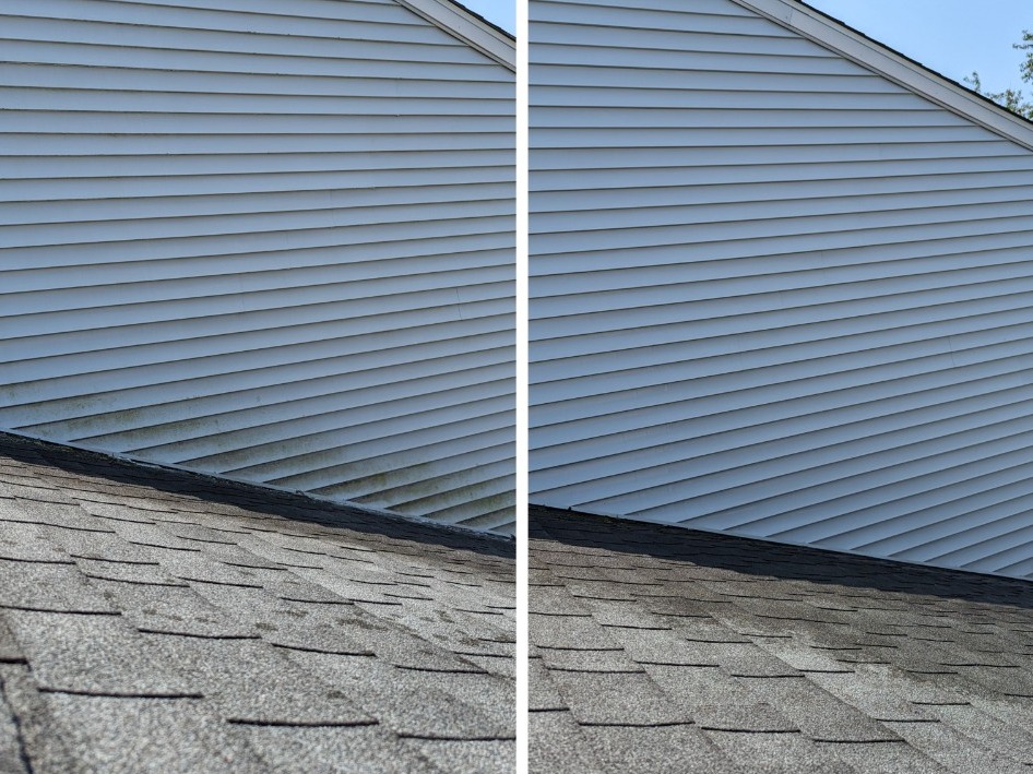 Pressure Wash above roofline