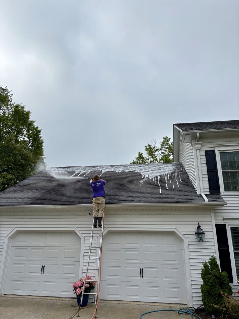 Professional roof washing in South Charlotte NC