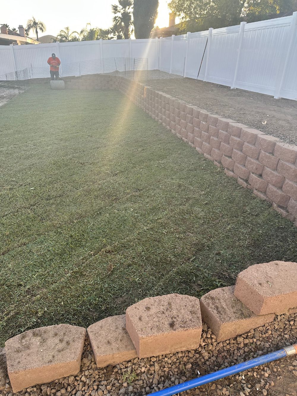 Sod, Irrigation and Retaining Wall Install in Canyon Lake