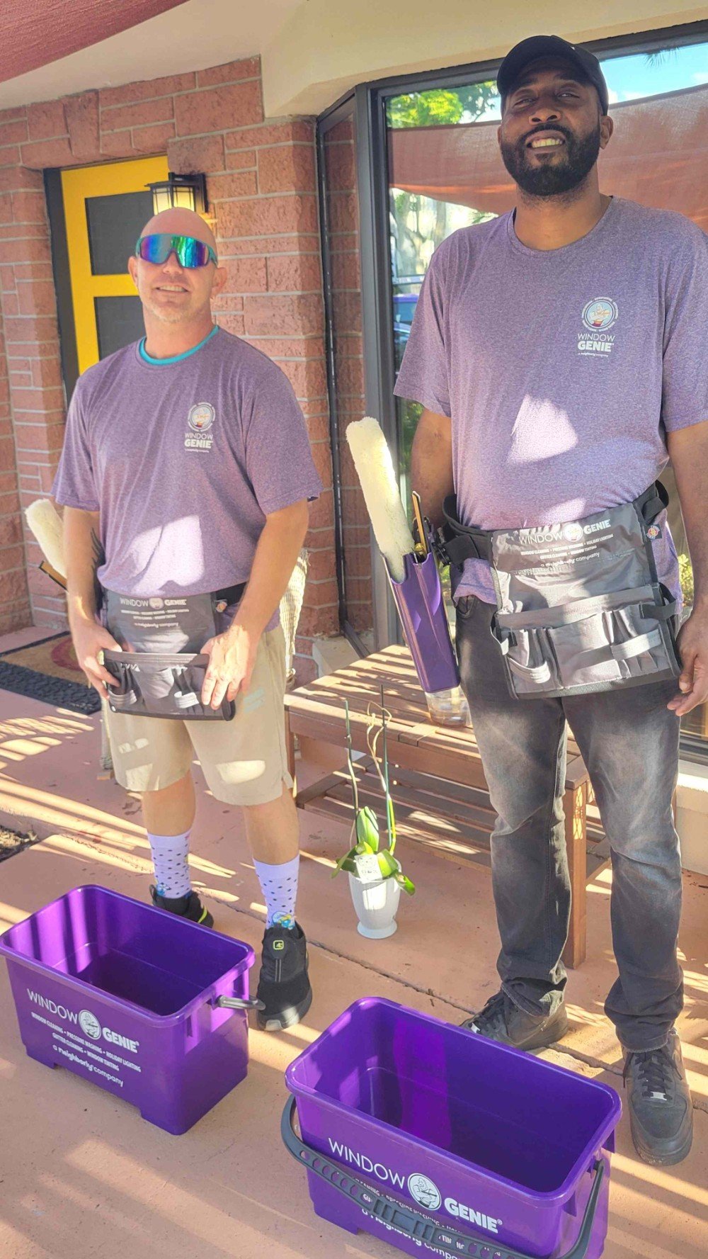 Team of window cleaning professionals