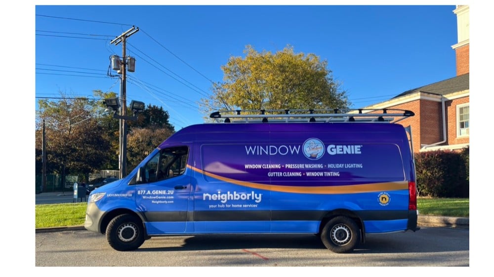Window, Genie, Mobile, Neighborly, Cleaning, Truck, Purple, Service, Professionals