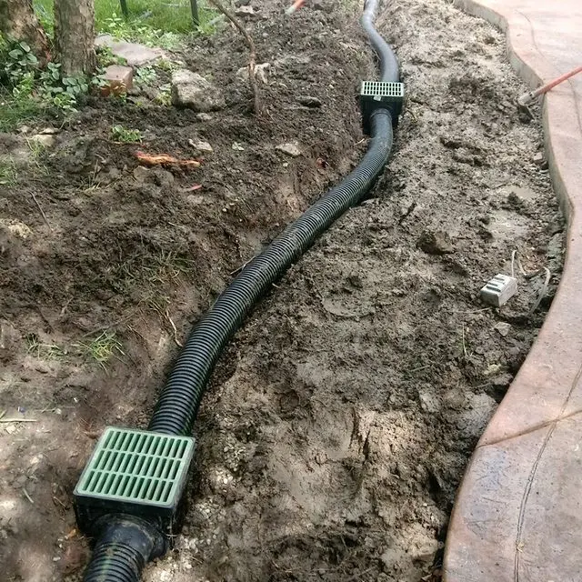drainage pipe added to customer yard