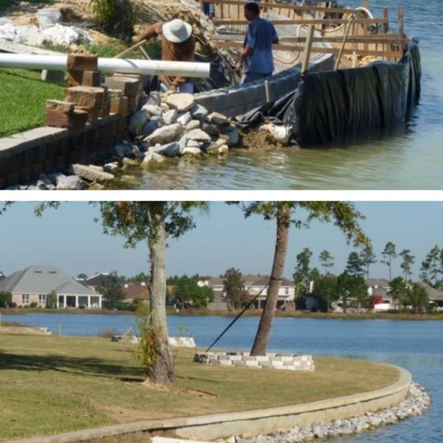 Retaining wall block bulkhead