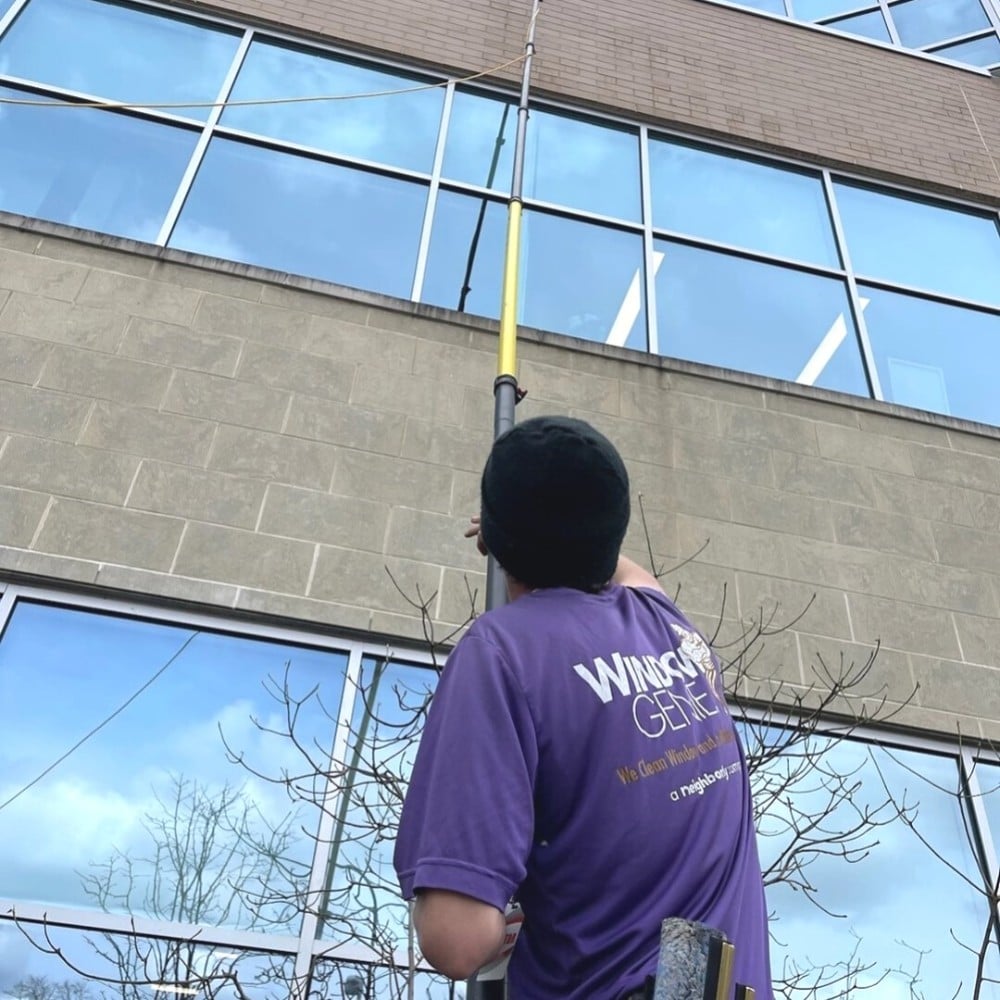 We use water fed poles for safety and efficiencies!
