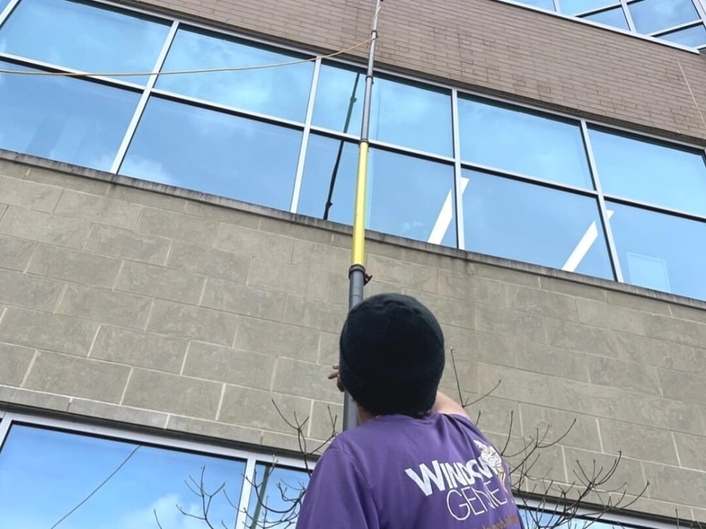 We use water fed poles for safety and efficiencies!