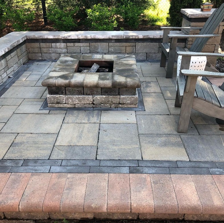 The fire pit is ready for s'mores.