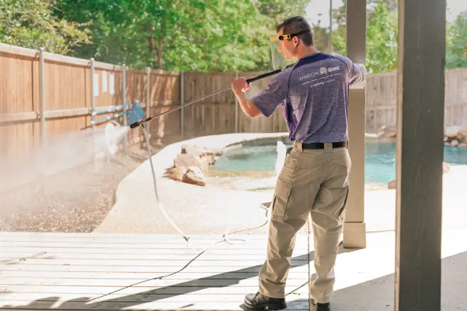 Window Genie professional fence cleaning.