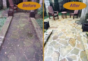 Concrete Cleaning Before and After.