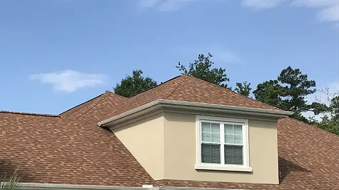 The roof of a residential building.