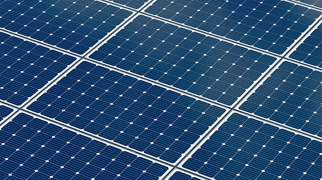 Close up image of a solar panel.