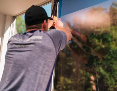 Window Genie professional removing window tinting.