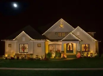 holiday lighted home
