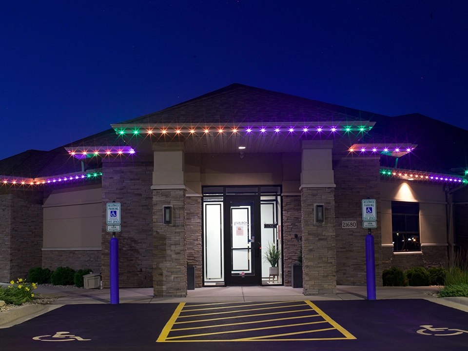 Picture of commercial outdoor lighting. 