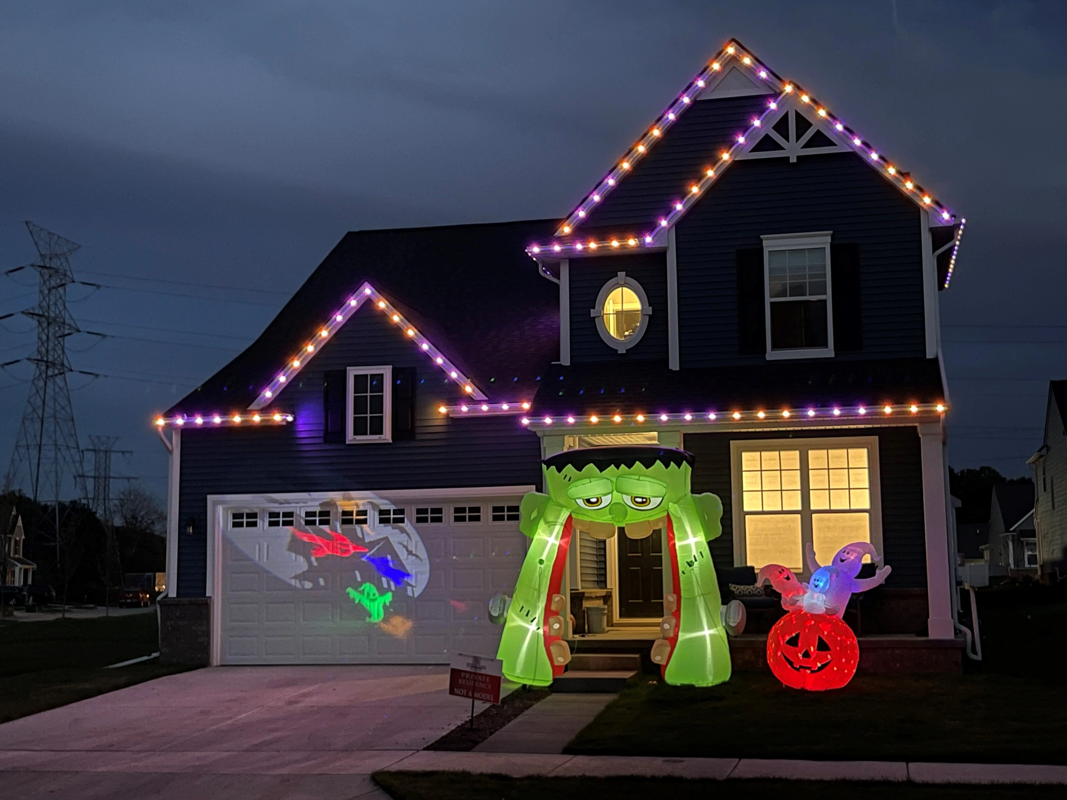 home halloween lighting installation