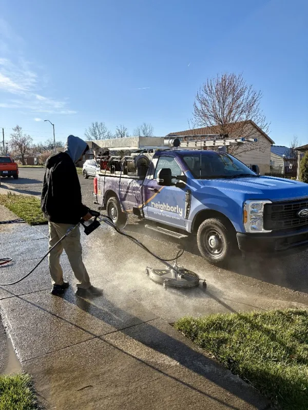 Driveway Pressure Washing in South Charlotte.