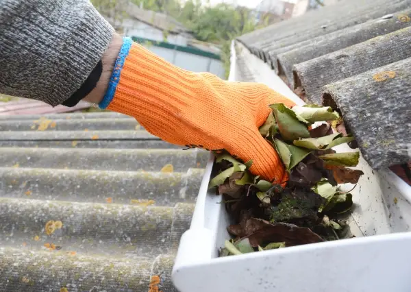 cleaning gutters